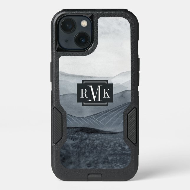 Monogram | Blustering Grey Valley Otterbox iPhone Case (Back)