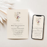 Monogram Boho Floral Wedding Invitation<br><div class="desc">Monogram Boho Floral Wedding Invitation. This stylish & elegant wedding boho invitation features gorgeous hand-painted watercolor wildflowers arranged as a lovely and simple bouquet perfect for spring,  summer,  or fall weddings. Find matching items in the Boho Wildflower Wedding Collection.</div>