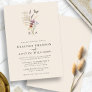 Monogram Boho Floral Wedding Invitation
