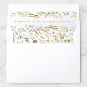 Monogram Boho Wildflower Pampas Wedding Envelope Liner