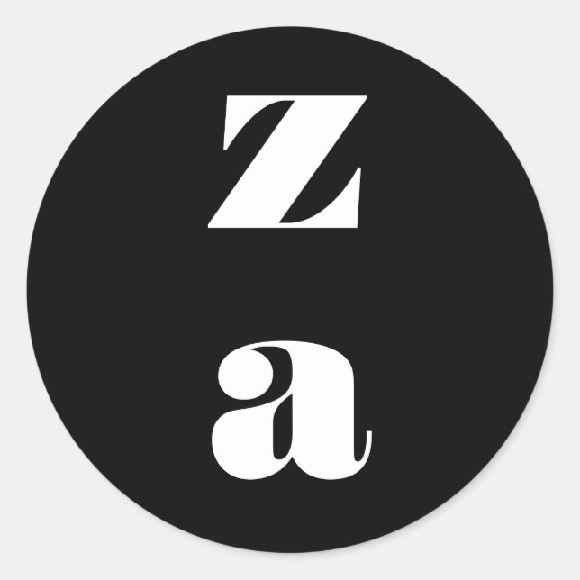 Monogram Bold Black White Wedding Favor Envelope Classic Round Sticker (Front)