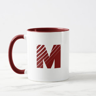 Monogram Bold Modern Maroon White Mug