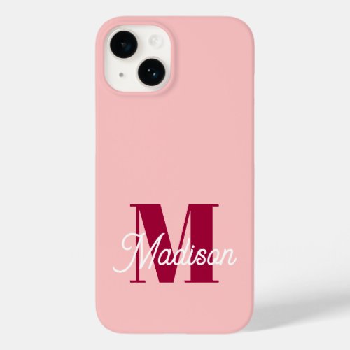 Monogram Bold Pink Personalized Initials Case_Mate iPhone 14 Case