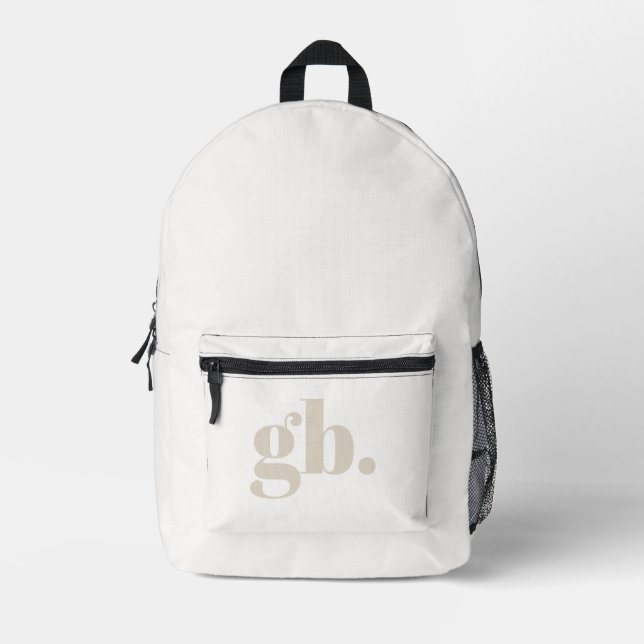 Monogram Bold Vintage Ivory Printed Backpack (Front)