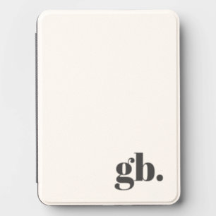 Monogram Bold Vintage Minimal White Kindle Cover