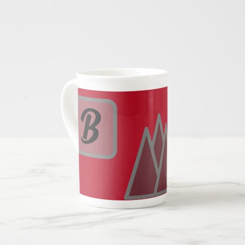Monogram  bone china mug