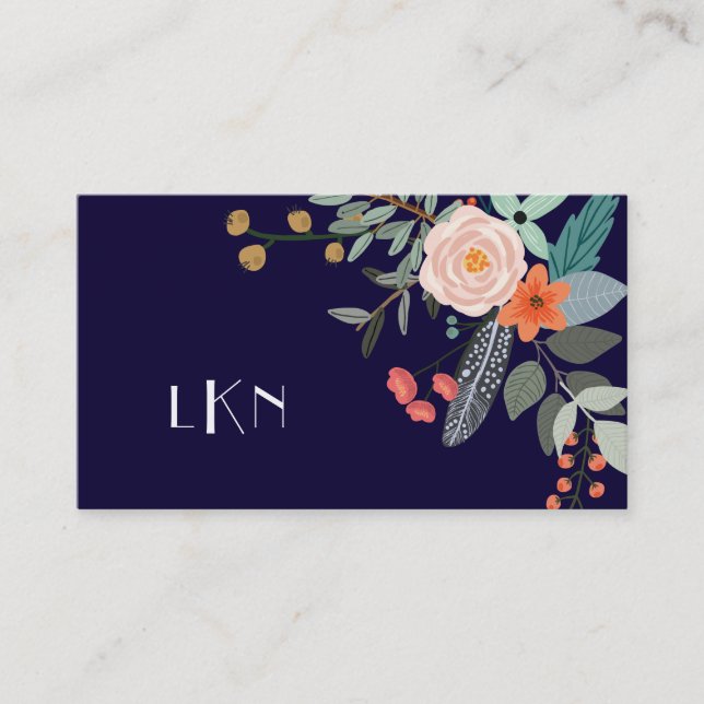 Monogram Botanical Business Card (Front)