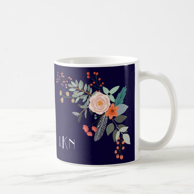 Monogram Botanical Coffee Mug (Right)