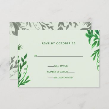 Monogram Botanical Greenery Wedding rsvp Invitation