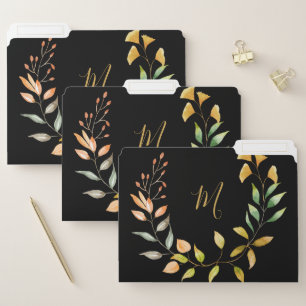 Monogram Botanical Watercolor File Folder