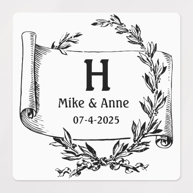 Monogram Branches and Papyrus Labels (Design 1)