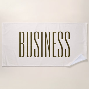 Monogram, Brand or Business Name Off-white Brown Beach Towel