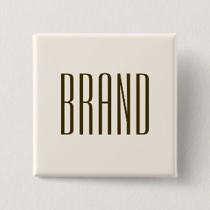 Monogram, Brand or Business Name   Off-white Brown Button