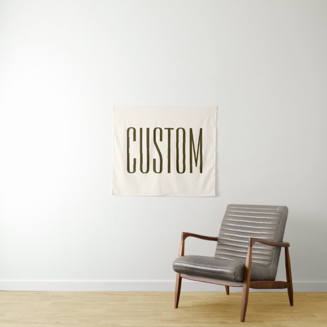 Monogram, Brand or Business Name | Off-white Brown Tapestry (In Situ (Horizontal))
