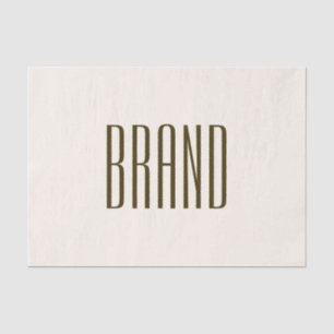 Monogram, Brand or Business Name Off-white Brown Tissue Paper