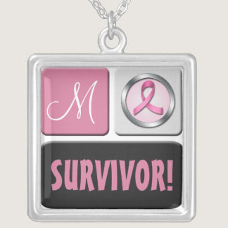 Monogram Breast Cancer SURVIVOR Necklace