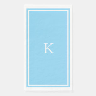 Monogram Bridal Shower Light Blue Initial Wedding Paper Guest Towels