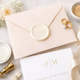 Monogram Bride Groom Date Wedding Wax Seal Sticker