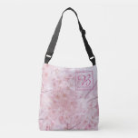Monogram Bridesmaid Pale Pink Cherry Blossoms Crossbody Bag at Zazzle