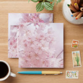Monogram Bridesmaid Pale Pink Cherry Blossoms Envelope (Desk)