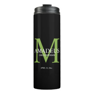 Monogram Bright Green Named thermal tumbler
