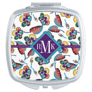 Monogram Bright Hibiscus Pattern Compact Mirror