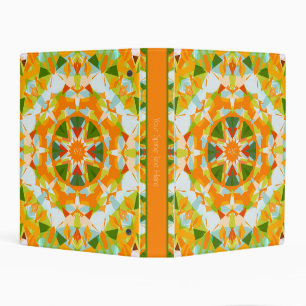 Monogram Bright Orange Green Star Back to School Mini Binder