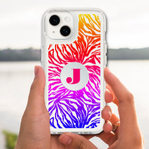 Monogram Bright Zebra Print Clear Speck iPhone 14 Case