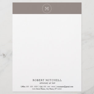 Monogram Brown Elegant Professional Letterhead