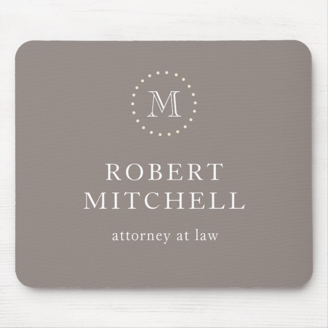 Monogram Brown Elegant Professional Mousepad (Front)