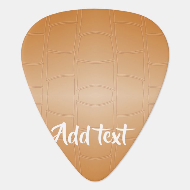 Monogram brown leather textured guitar pick (Front)