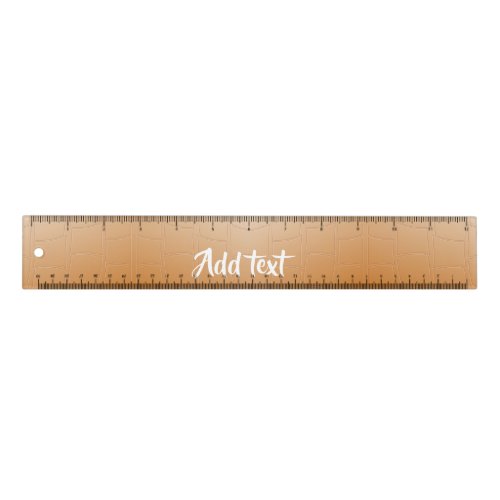 Monogram brown leather textured ruler