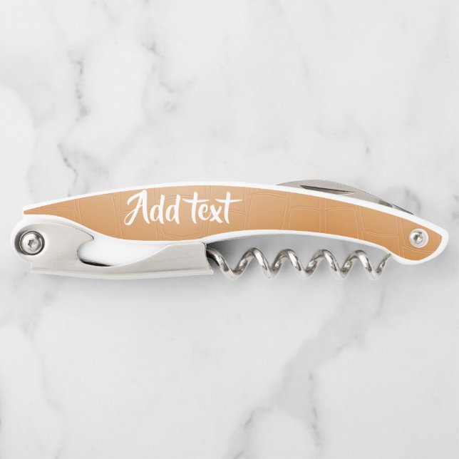 Monogram brown leather textured waiter's corkscrew (Front)