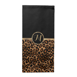 Monogram Brown Leopard Skin Cloth Napkin