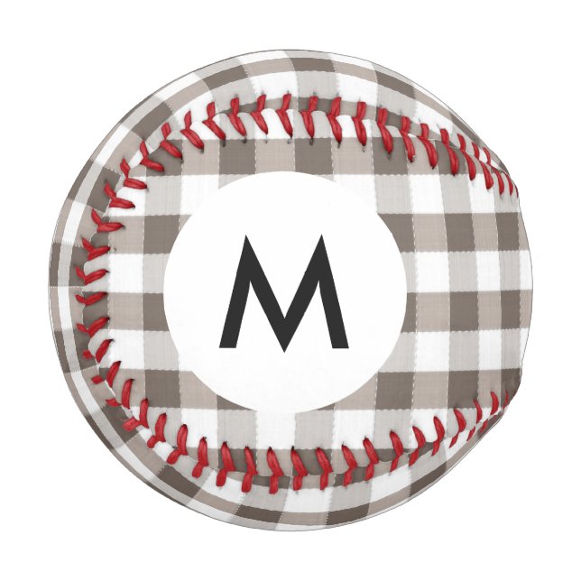 Monogram Brown Table Cloth Pattern Baseball (Front Left)