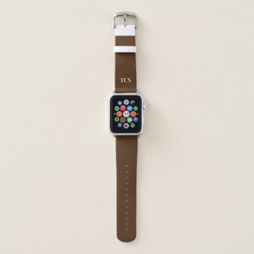 Monogram Brown White Minimalist Gift for Him Her Apple Watch Band