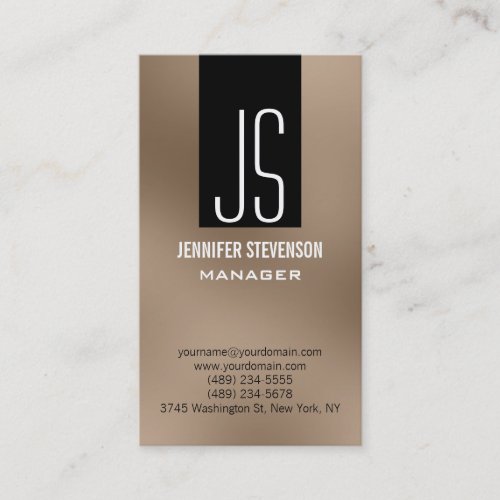 Monogram Browny Beige Black Manager Business Card