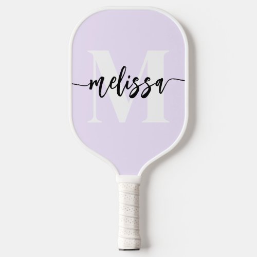 Monogram Brush Calligraphy Purple Pickleball Paddle