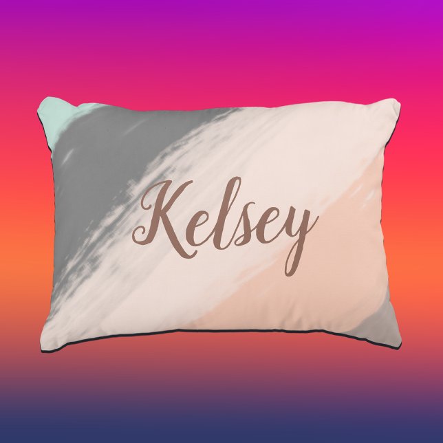 Monogram Brush Strokes Colorful | Accent Pillow (Creator Uploaded)