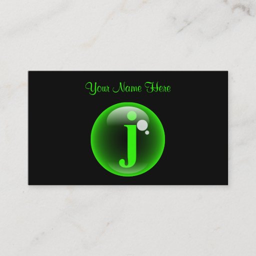 Customizable Monogram Bubble J Business Card Templates