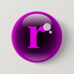 Monogram Bubble R Button