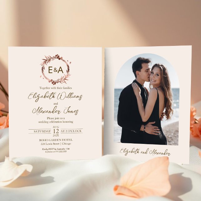 Monogram Budget Wedding Invitations (Creator Uploaded)