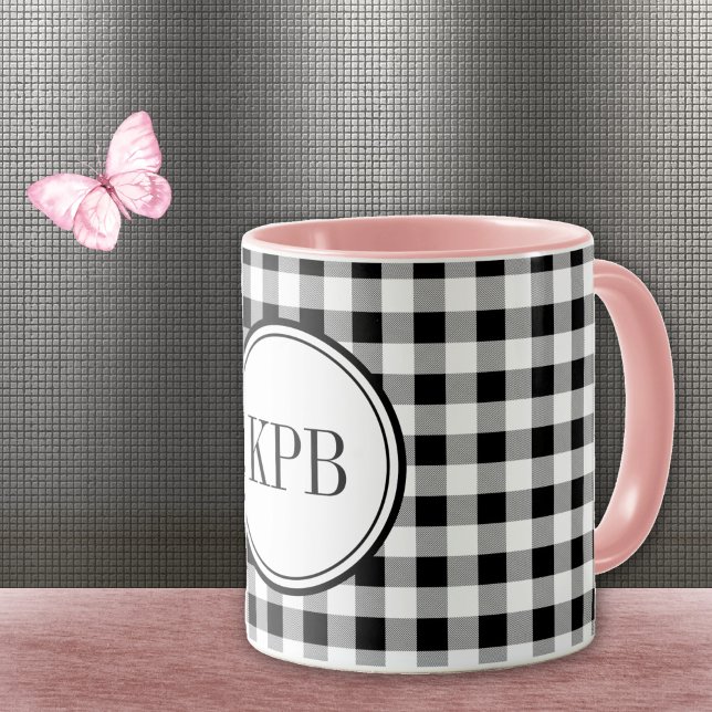 Monogram Buffalo Check 11oz. Combo Beverage Mug (Creator Uploaded)
