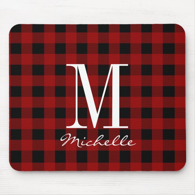 Monogram Buffalo Check Pattern Mouse Pad (Front)