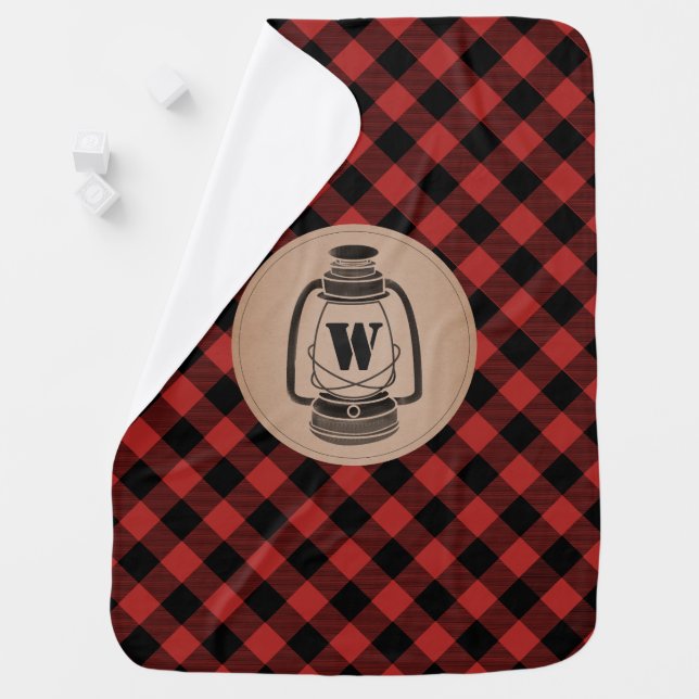 Monogram Buffalo Plaid Lantern Blanket (In Situ)