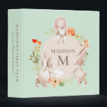 Monogram Bunny Rabbits Floral Girly Personalized 3 Ring Binder<br><div class="desc">Monogram Cute Bunny Rabbits Floral Girly Easter Personalized Name Ring Binder features your personalized name and monogram surrounded by a floral wreath in orange,  gold and greenery with three cute bunny rabbits holding a heart. Designed by ©Evco Holidays www.zazzle.com/store/evcoholidays</div>