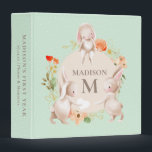 Monogram Bunny Rabbits Floral Girly Personalized 3 Ring Binder<br><div class="desc">Monogram Cute Bunny Rabbits Floral Girly Easter Personalized Name Ring Binder features your personalized name and monogram surrounded by a floral wreath in orange,  gold and greenery with three cute bunny rabbits holding a heart. Designed by ©Evco Holidays www.zazzle.com/store/evcoholidays</div>