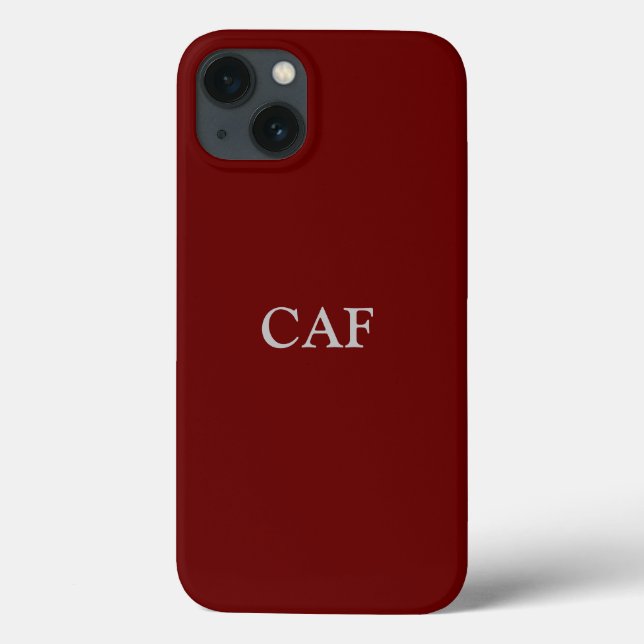Monogram Burgundy Maroon Dark Red White  Case-Mate iPhone Case (Back)