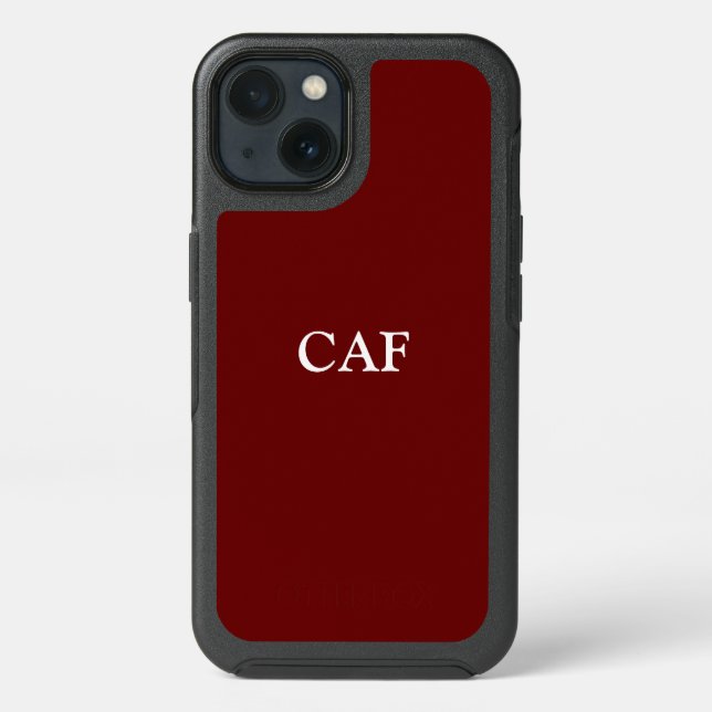 Monogram Burgundy Maroon Dark Red White Otterbox Otterbox iPhone Case (Back)