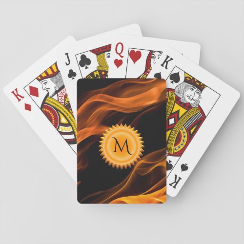 Monogram Burned Flames Poker Parody Playing Cards